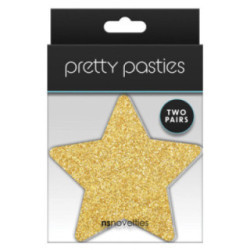 Pretty Pasties Glitter Stars-Blk/Gold ...