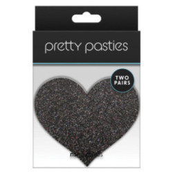 Pretty Pasties Glitter Hearts-Blk/Gold...