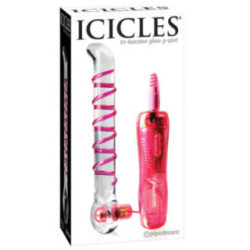 Icicles No.4-10 Function Vibrating Glass G-Spot-Pink 7"