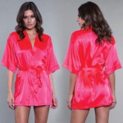 BeWicked Satin Robe-Hot Pink Small